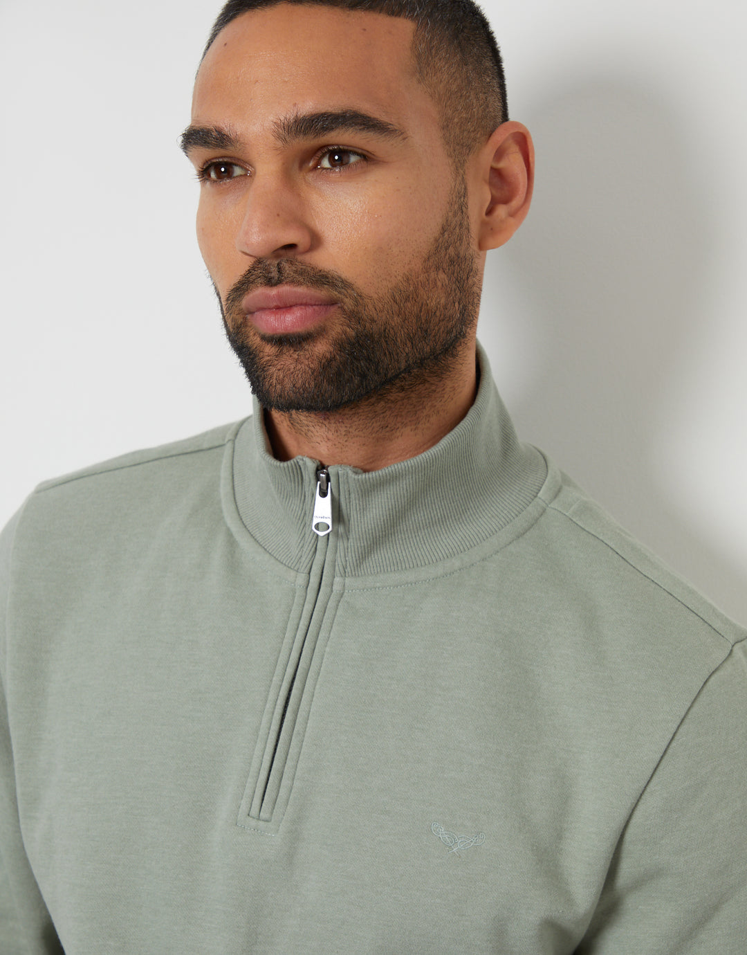 Sage Green Quarter Zip Sweatshirt