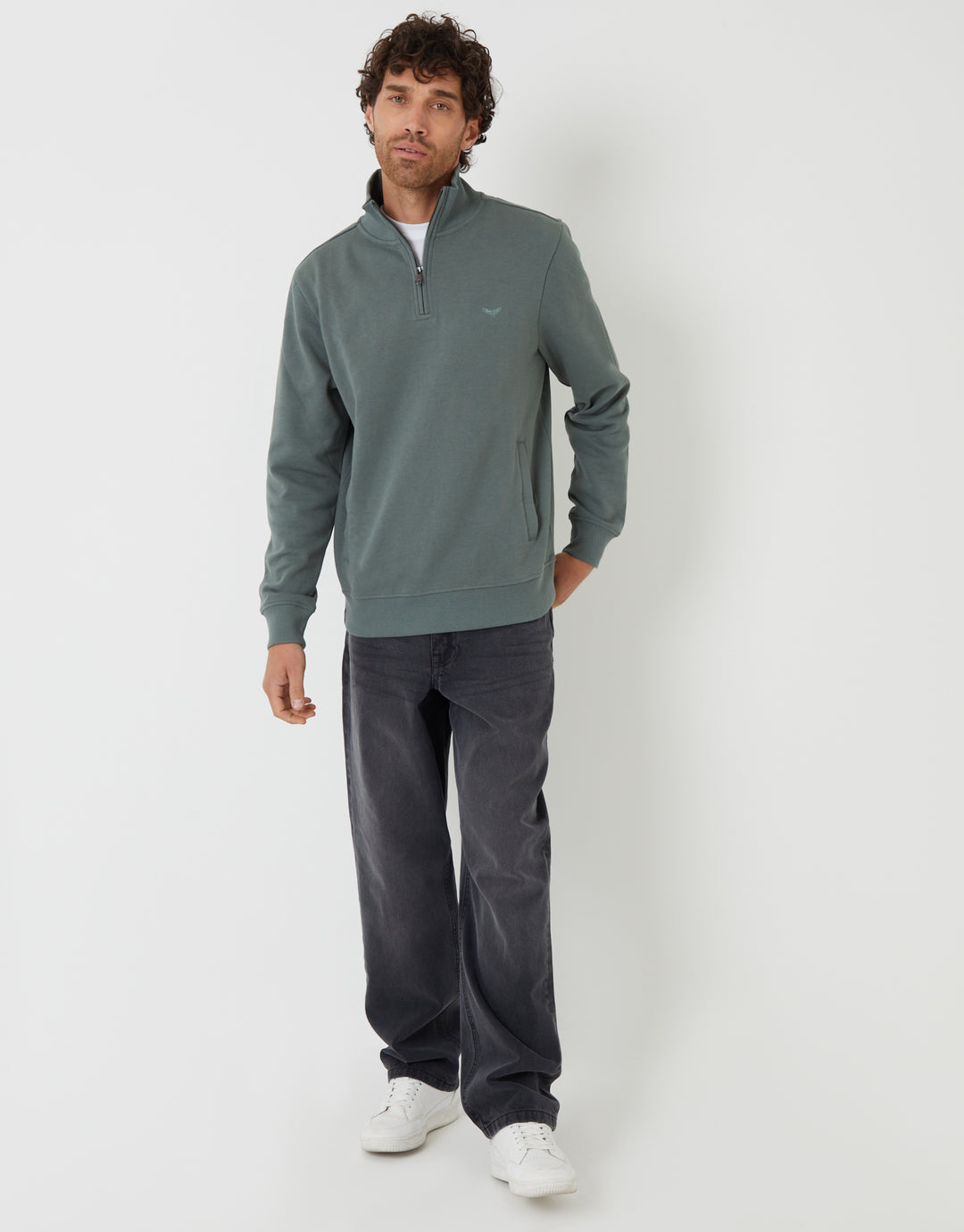Quarter Zip Sweatshirt in Blue