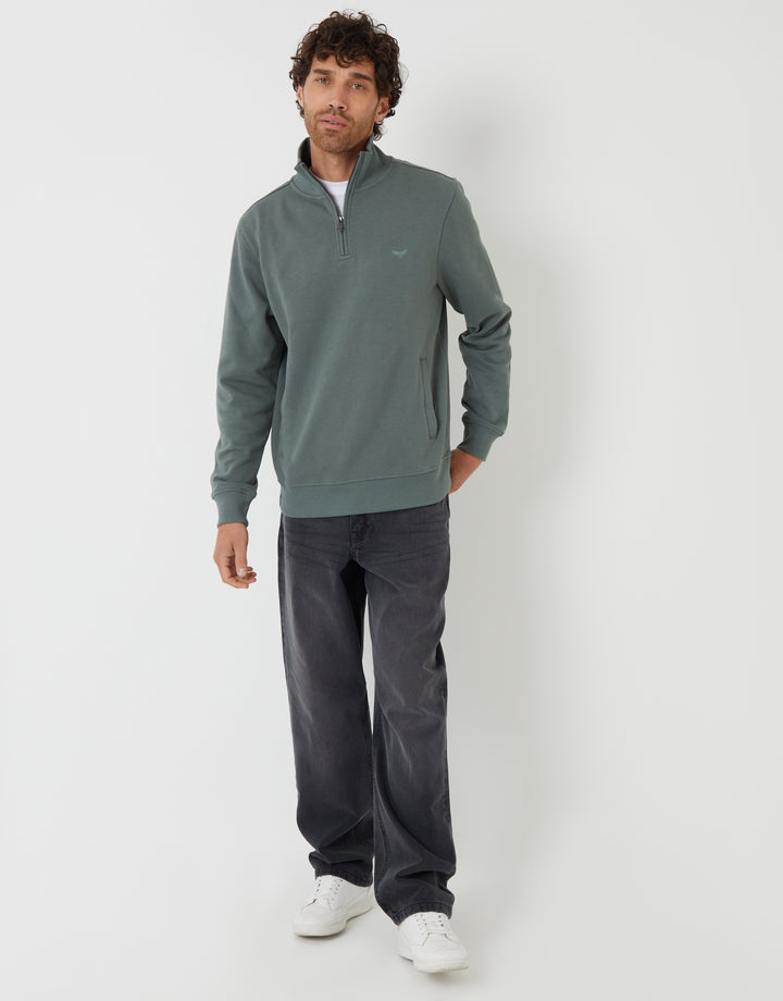 Quarter Zip Sweatshirt in Blue