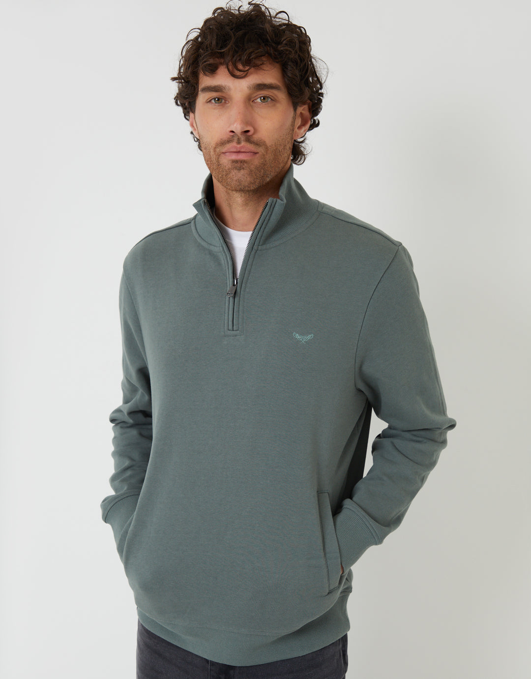 Quarter Zip Sweatshirt in Blue