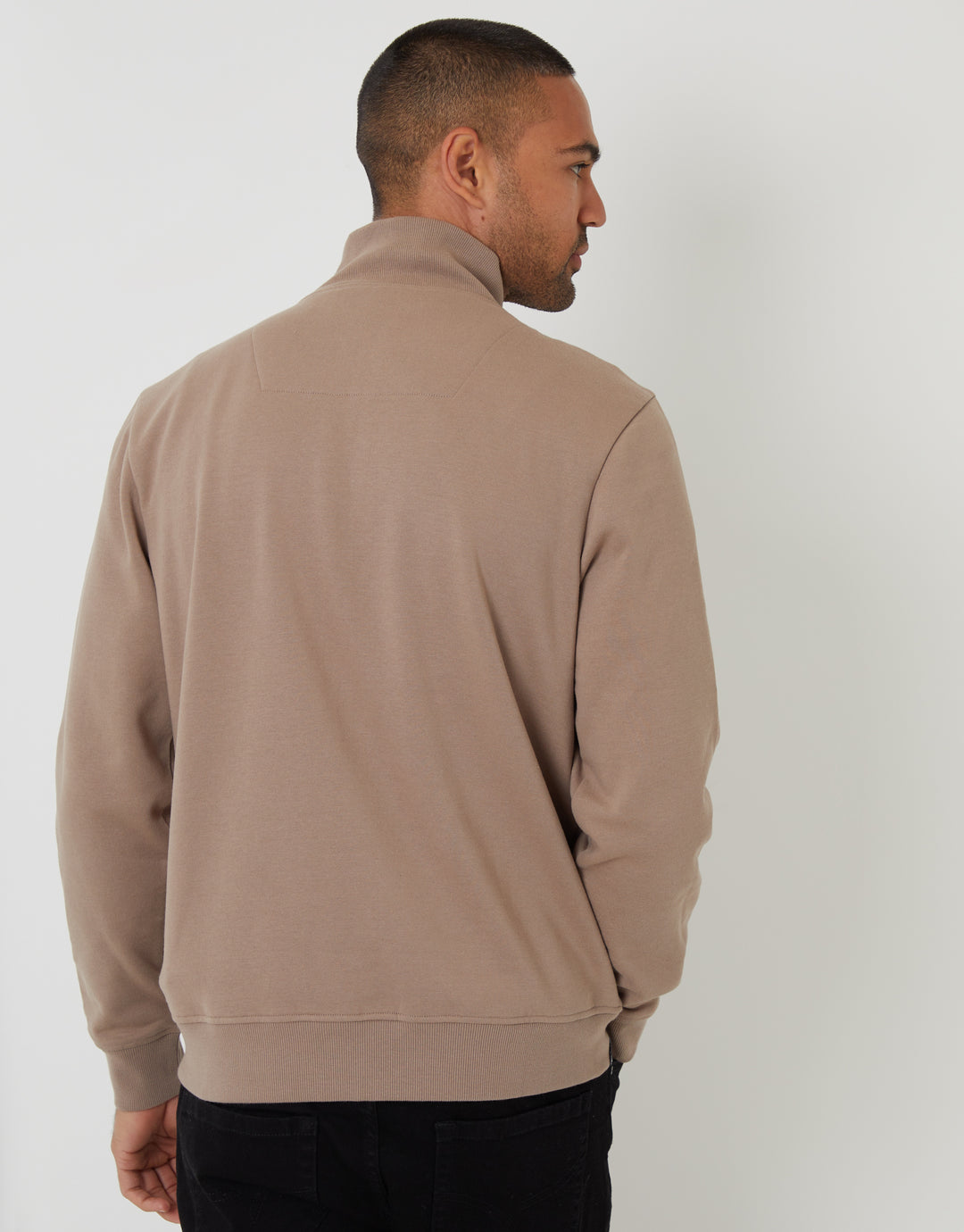 Taupe Quarter Zip Sweatshirt
