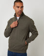 Khaki Green Marl Quarter Zip Sweatshirt