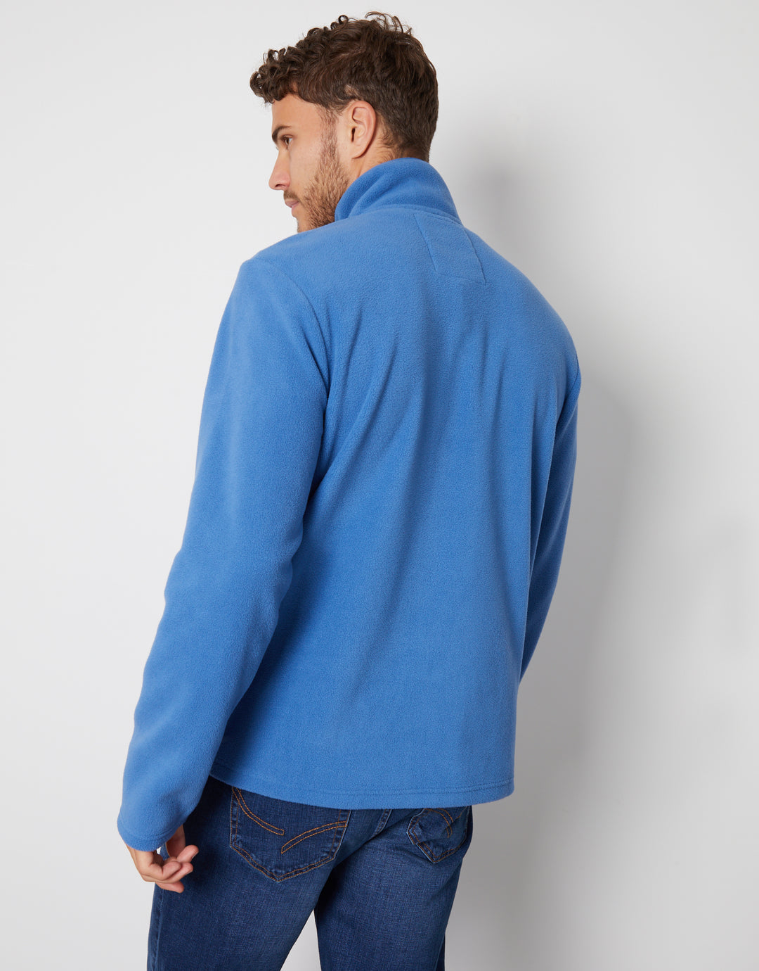 Cobalt Blue Quarter Zip Microfleece Sweatshirt