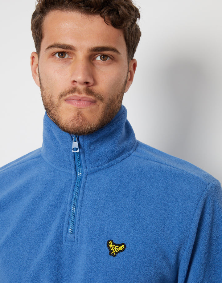 Cobalt Blue Quarter Zip Microfleece Sweatshirt