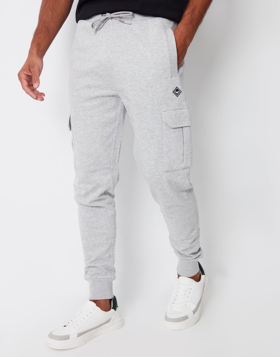 Threadbare Men's Light Grey Cargo Style Joggers