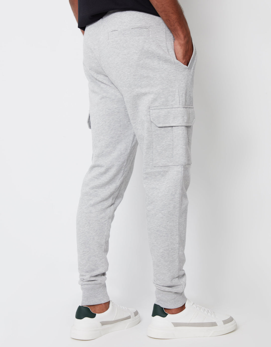Grey Marl Cargo Style Joggers