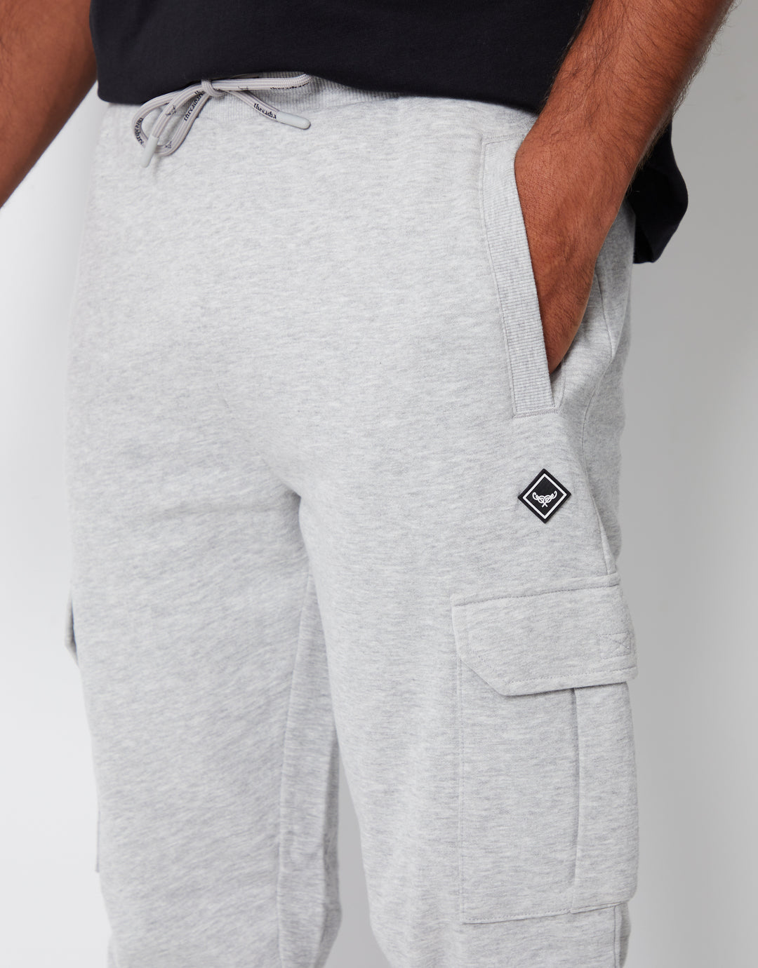 Grey Marl Cargo Style Joggers