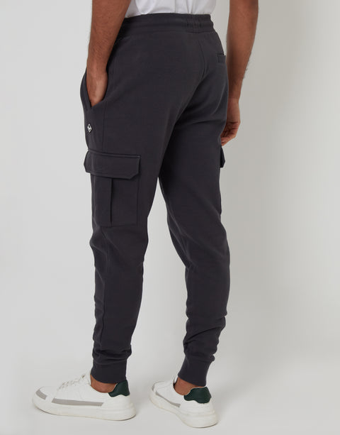 Threadbare Cargo Style Joggers in Grey - back view