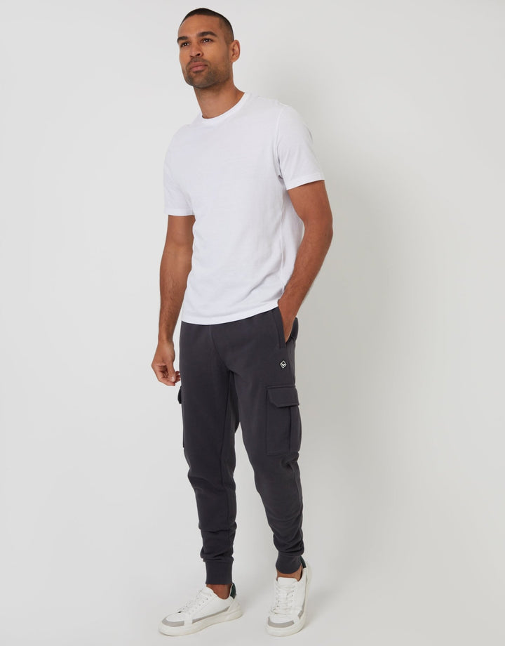 Threadbare Cargo Style Joggers in Grey - full outfit view