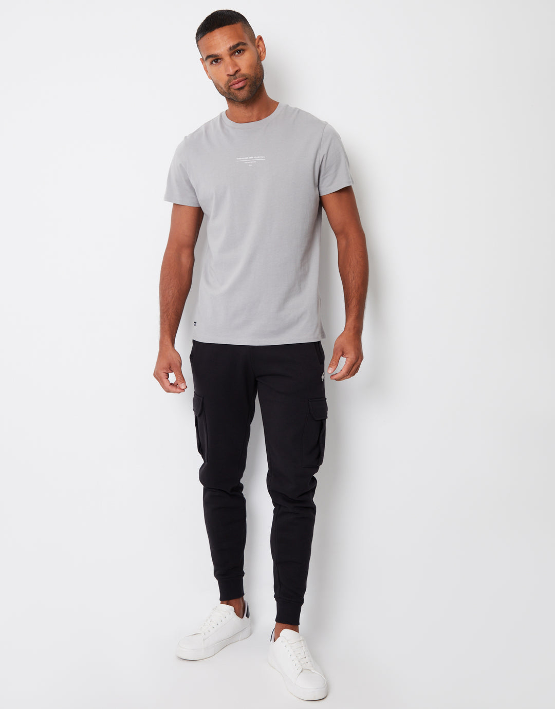 Threadbare Men's Black Cargo Style Joggers - Main Image