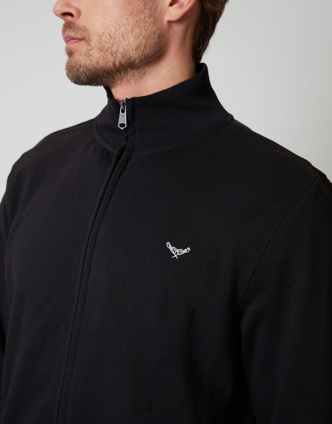 Black Zip-Up Fleece Jumper