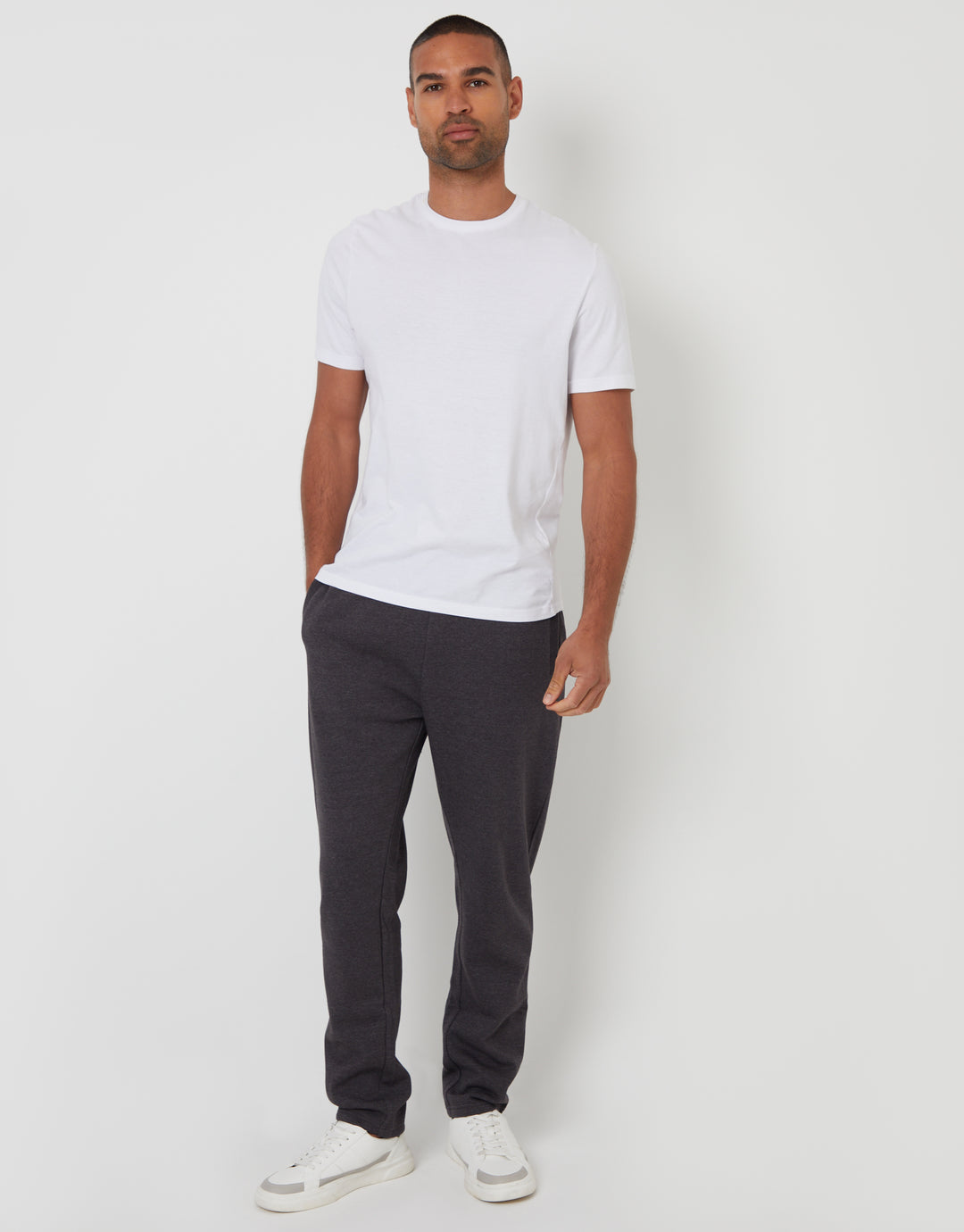 Charcoal Grey Marl Straight Leg Joggers