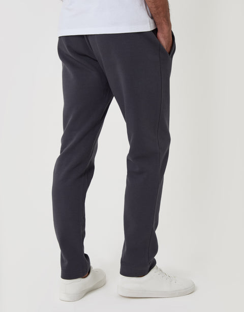 Threadbare Regular Fit Cotton Rich Joggers in Charcoal - back view