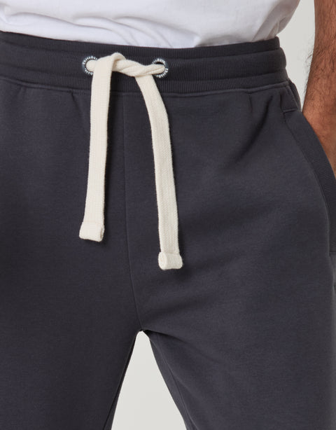 Threadbare Regular Fit Cotton Rich Joggers in Charcoal - close up