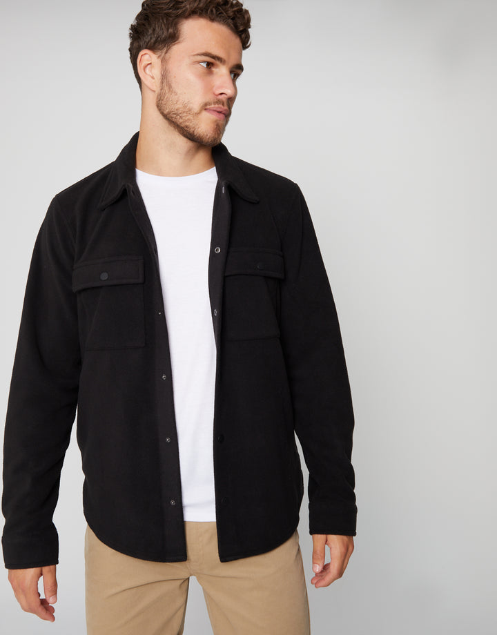 Black Microfleece Shacket