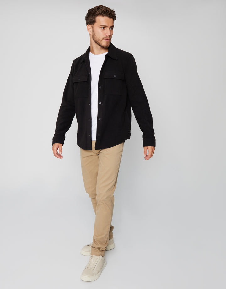 Black Microfleece Shacket