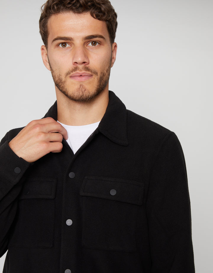 Black Microfleece Shacket