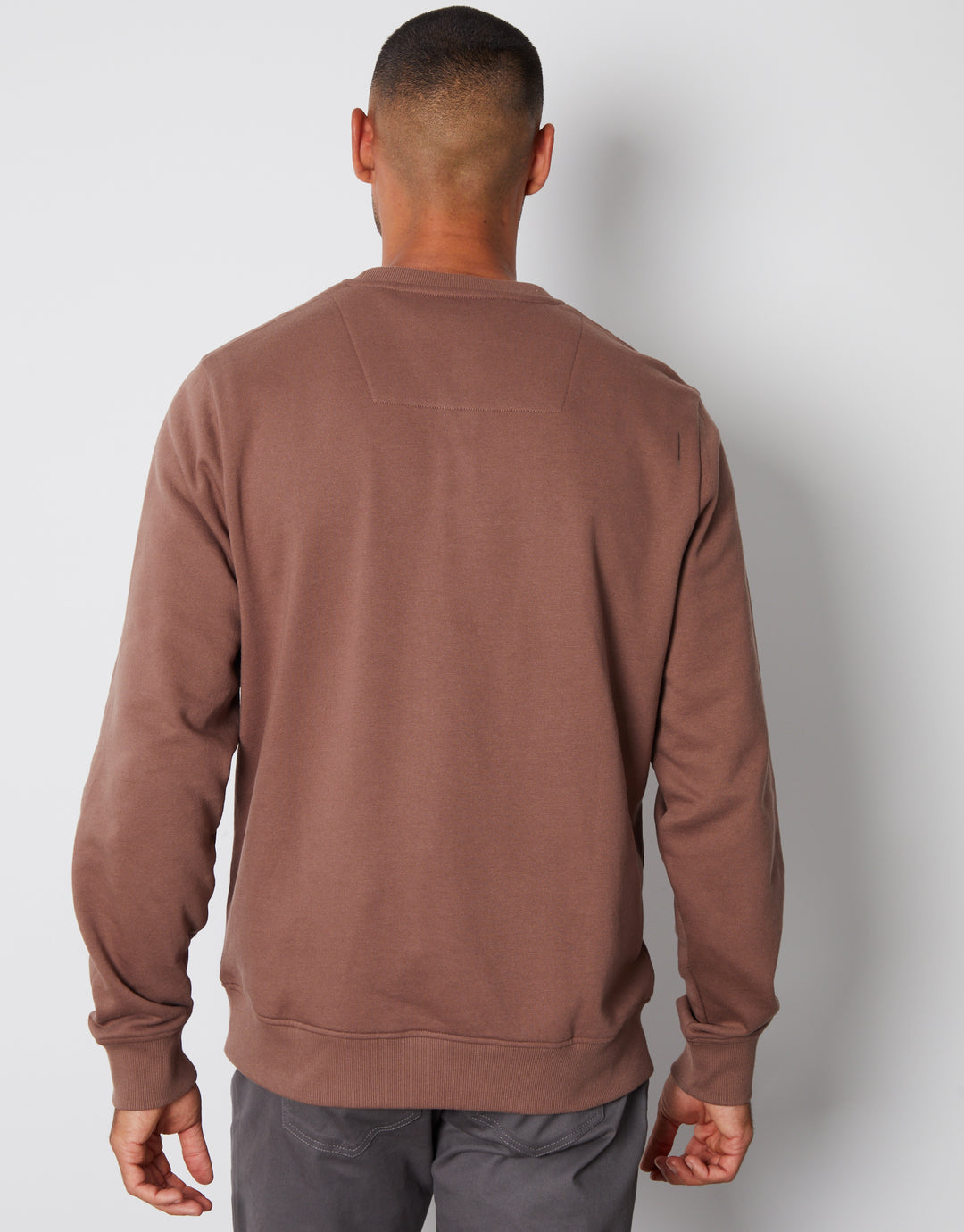 Taupe Graphic Crew Neck Sweatshirt