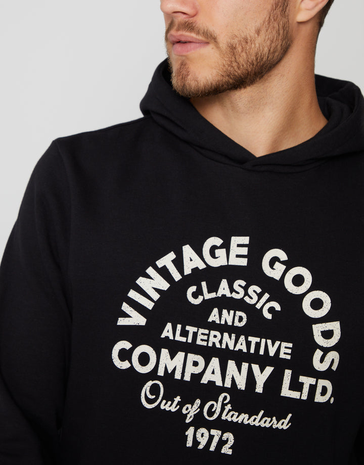 Black Vintage Graphic Hoodie