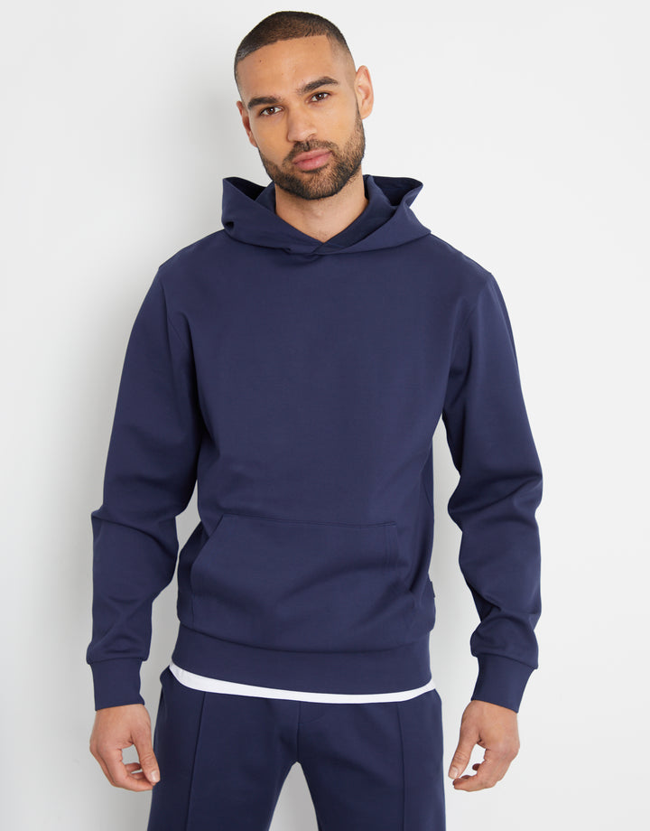 Threadbare Luxe Men's Navy Slim Fit Hoodie