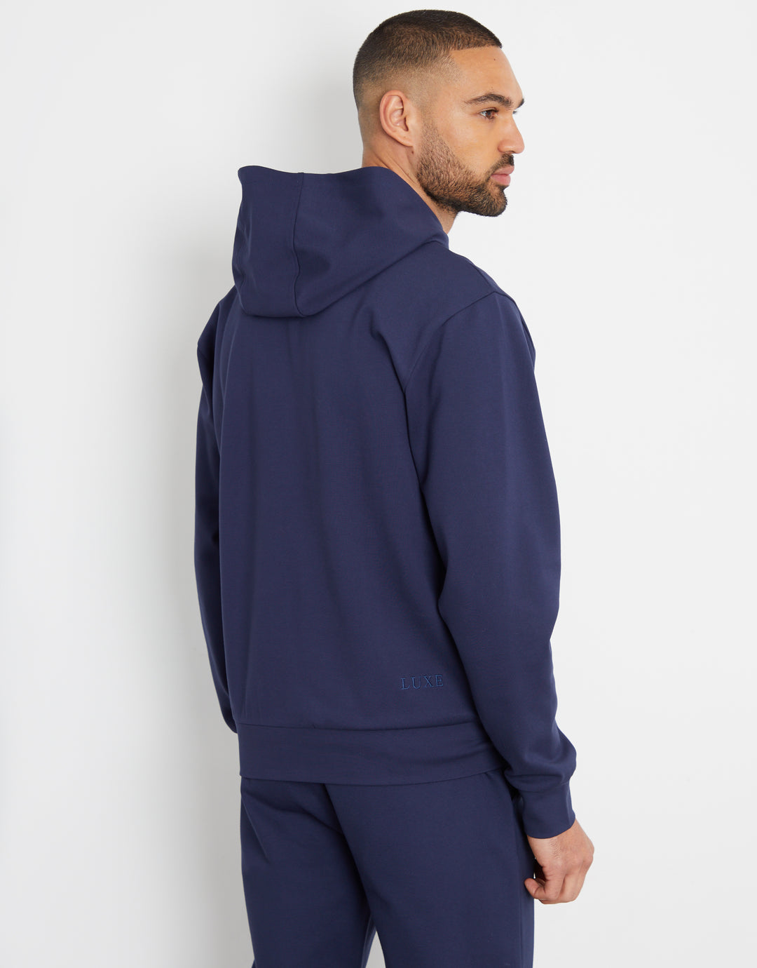 Threadbare Luxe Men's Navy Slim Fit Hoodie