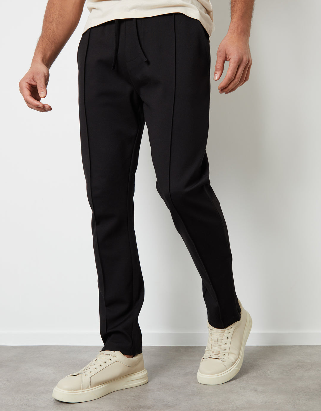 Threadbare Luxe Men's Black Slim Fit Joggers
