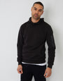 High Neck Overhead Hoodie in Black