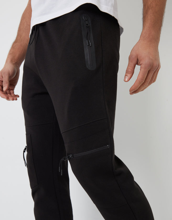Black Utility Style Cargo Joggers