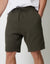 Khaki Green Textured Sweat Shorts