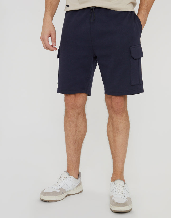 Navy Cargo Sweat Shorts