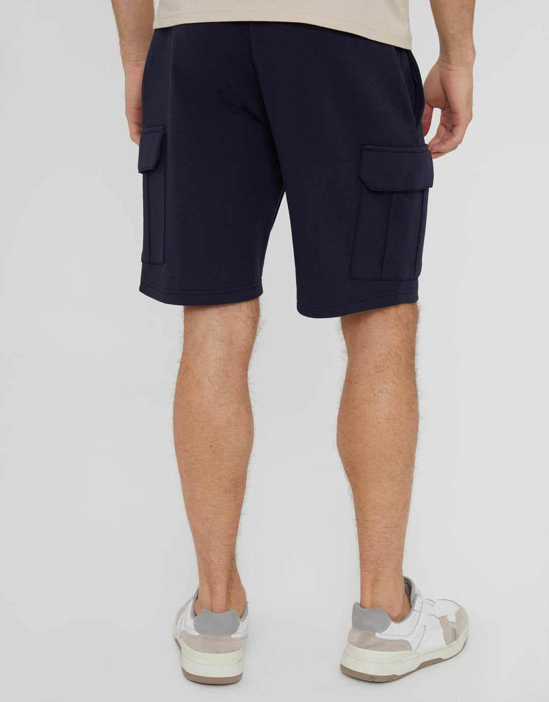 Navy Cargo Sweat Shorts