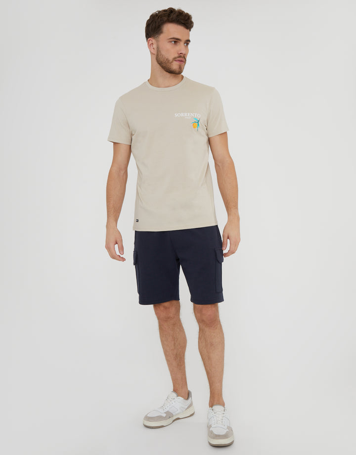 Navy Cargo Sweat Shorts
