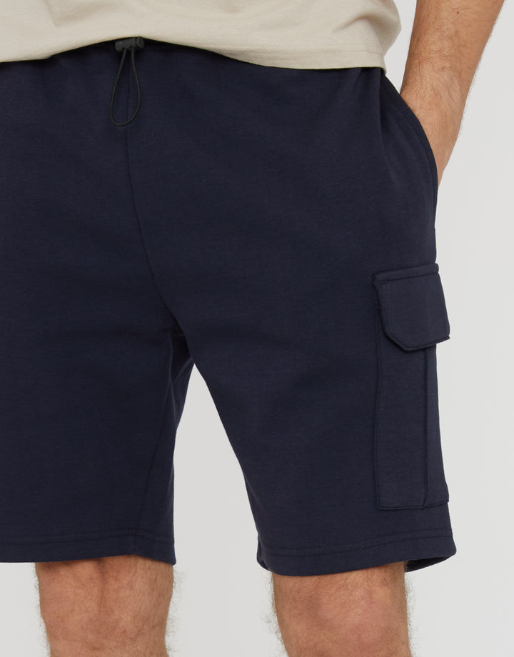 Navy Cargo Sweat Shorts