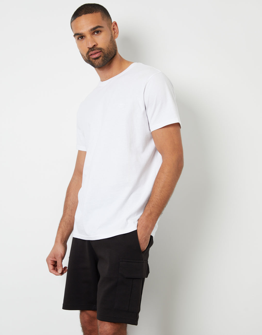 Black Cargo Sweat Shorts