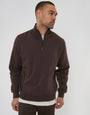 Chocolate Brown Quarter Zip Sweatshirt