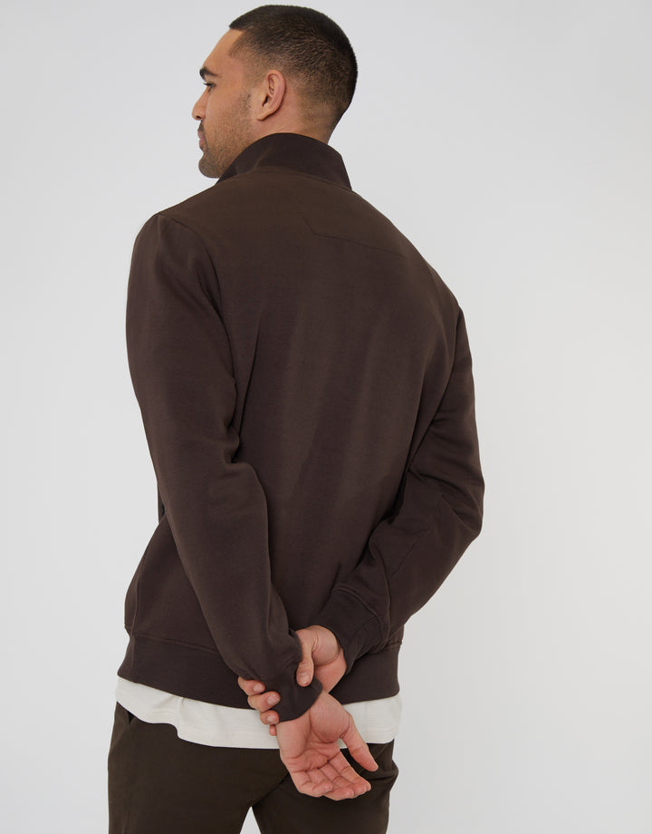 Chocolate Brown Quarter Zip Sweatshirt