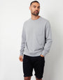 Grey Loopback Crew Neck Sweatshirt with Pocket