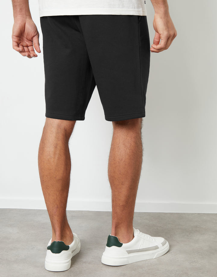 Black Knee Length Sweat Shorts
