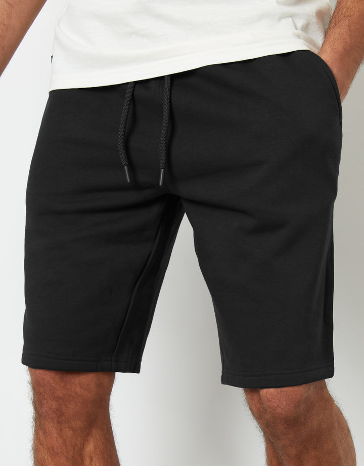 Black Knee Length Sweat Shorts