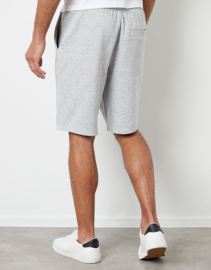 Grey Marl Knee Length Sweat Shorts