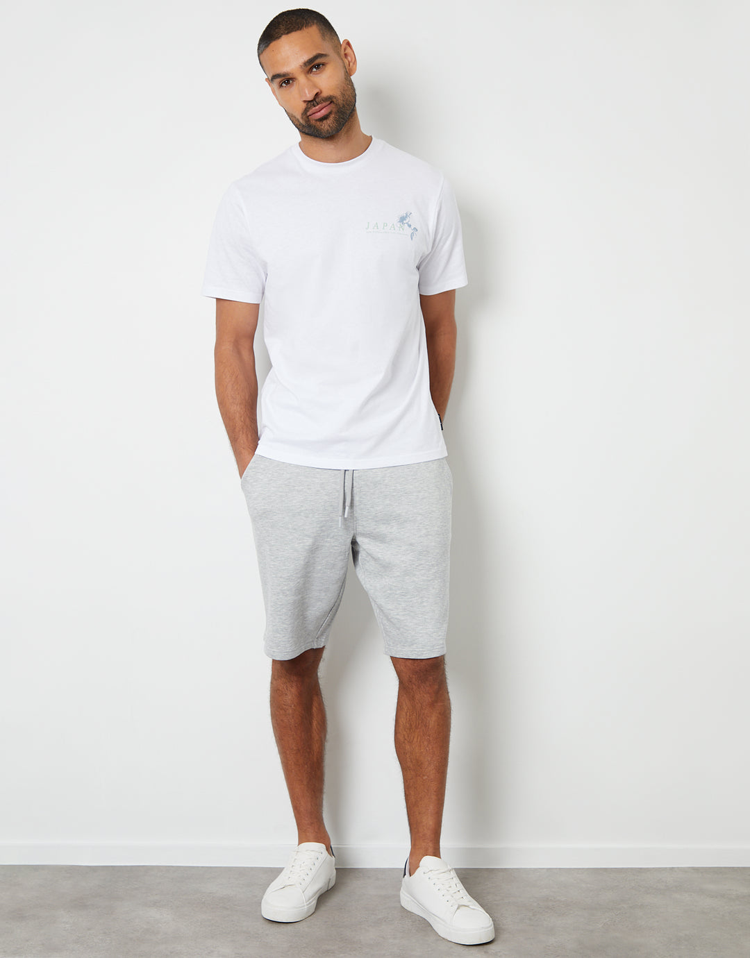 Grey Marl Knee Length Sweat Shorts