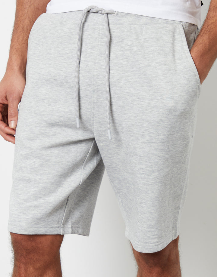 Grey Marl Knee Length Sweat Shorts