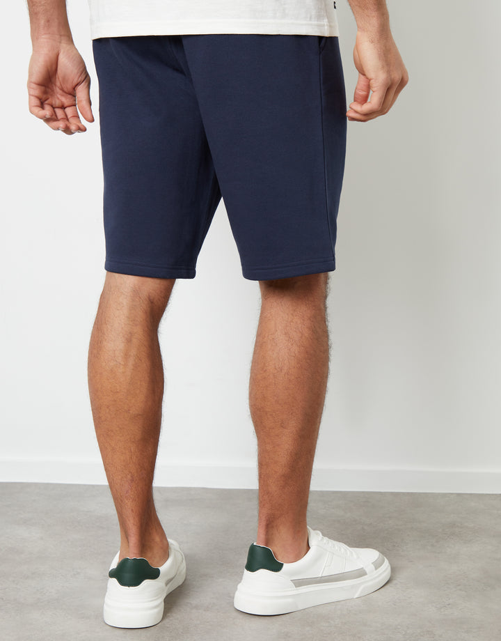 Navy Knee Length Sweat Shorts