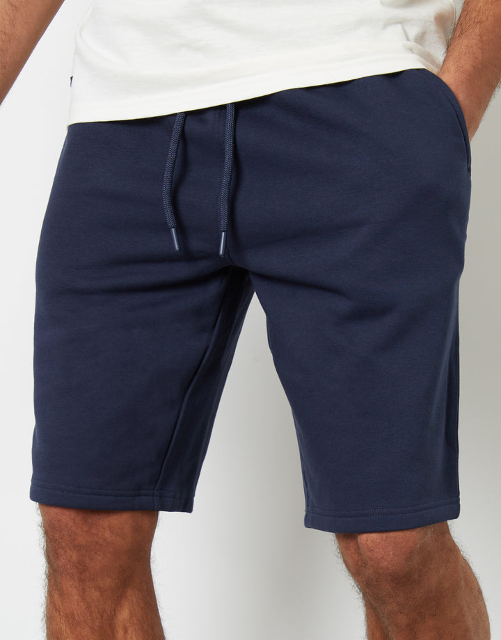 Navy Knee Length Sweat Shorts