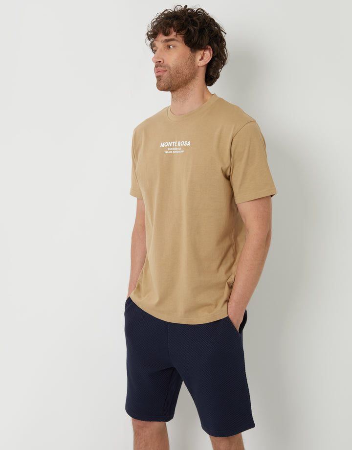 Navy Textured Sweat Shorts