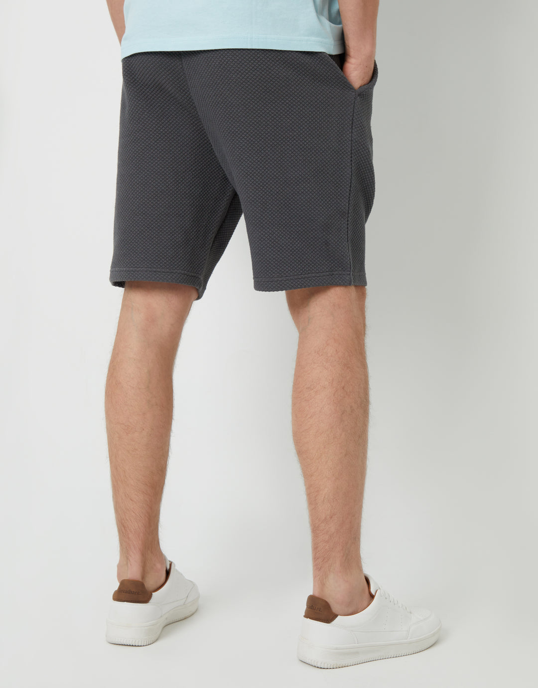 Slate Grey Textured Sweat Shorts