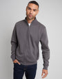 Slate Grey Funnel Neck Zip Through Sweatshirt