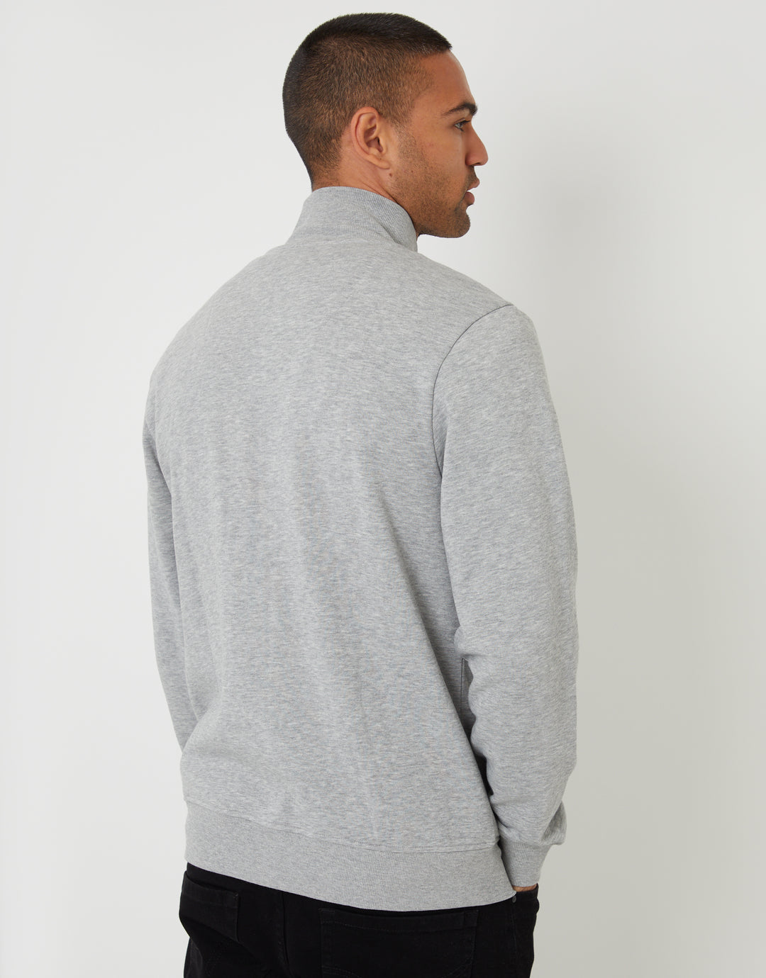 Light Grey Funnel Neck Zip Through Sweatshirt