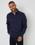 Tipping Collar Quarter Zip Sweatshirt in Navy