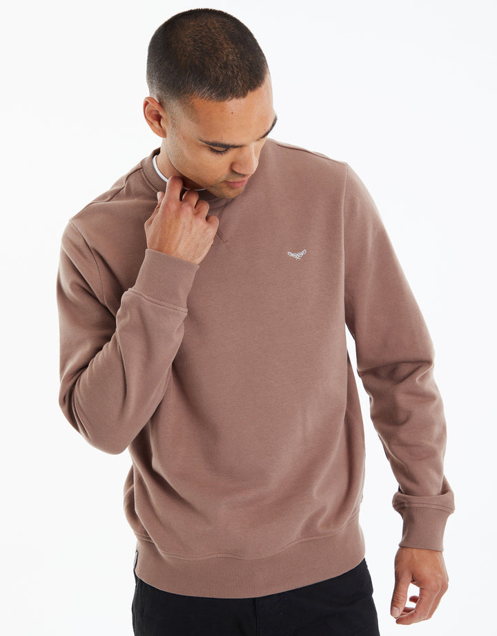 2 Pack Crew Neck Sweatshirts in Navy & Taupe